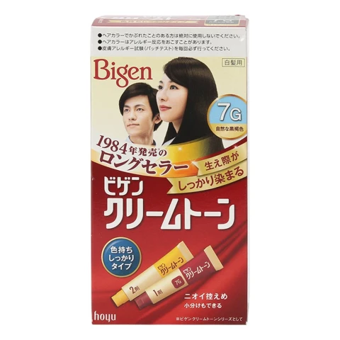Thuốc nhuộm tóc Bigen Cream Tone 7G Đen Ánh Nâu