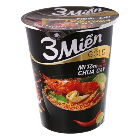 Mì 3 miền gold tôm chua cay đặc biệt ly 65g/24