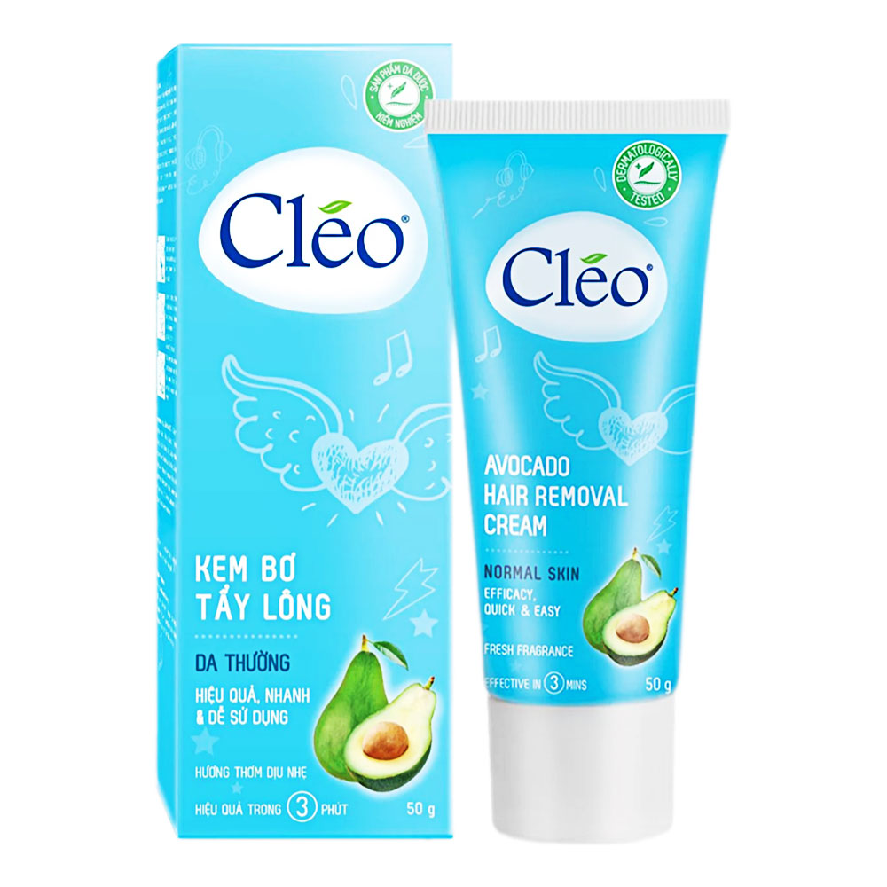 Kem tẩy lông Cleo bơ cho da thường xanh 25g 