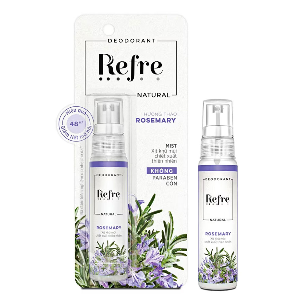 Xịt ngăn mùi toàn thân Refre mùi Hương Thảo (Refre Natural 30ml 