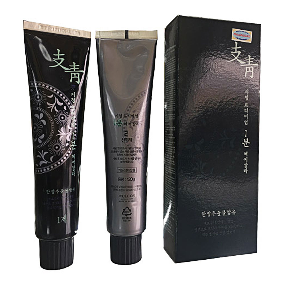 Thuốc nhuộm tóc Welcos  phủ bạc nhanh 1 phút Black anh Dark 240g 