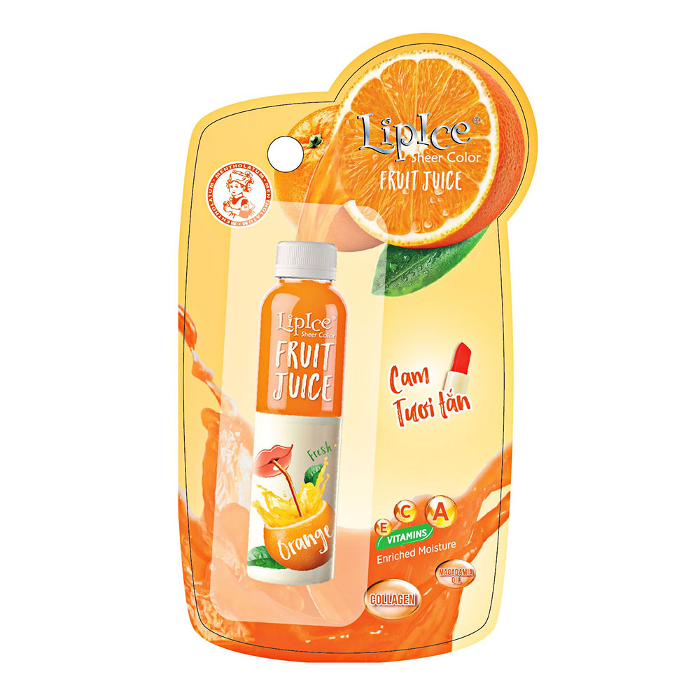 Son màu Lipice Sheer color Fruit Juice cam tươi tắn 4g 