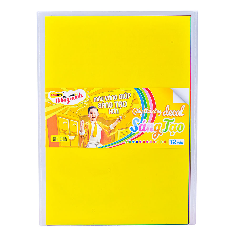 Giấy thủ công Thiên Long GTC-C006 12 màu khổ lớn  