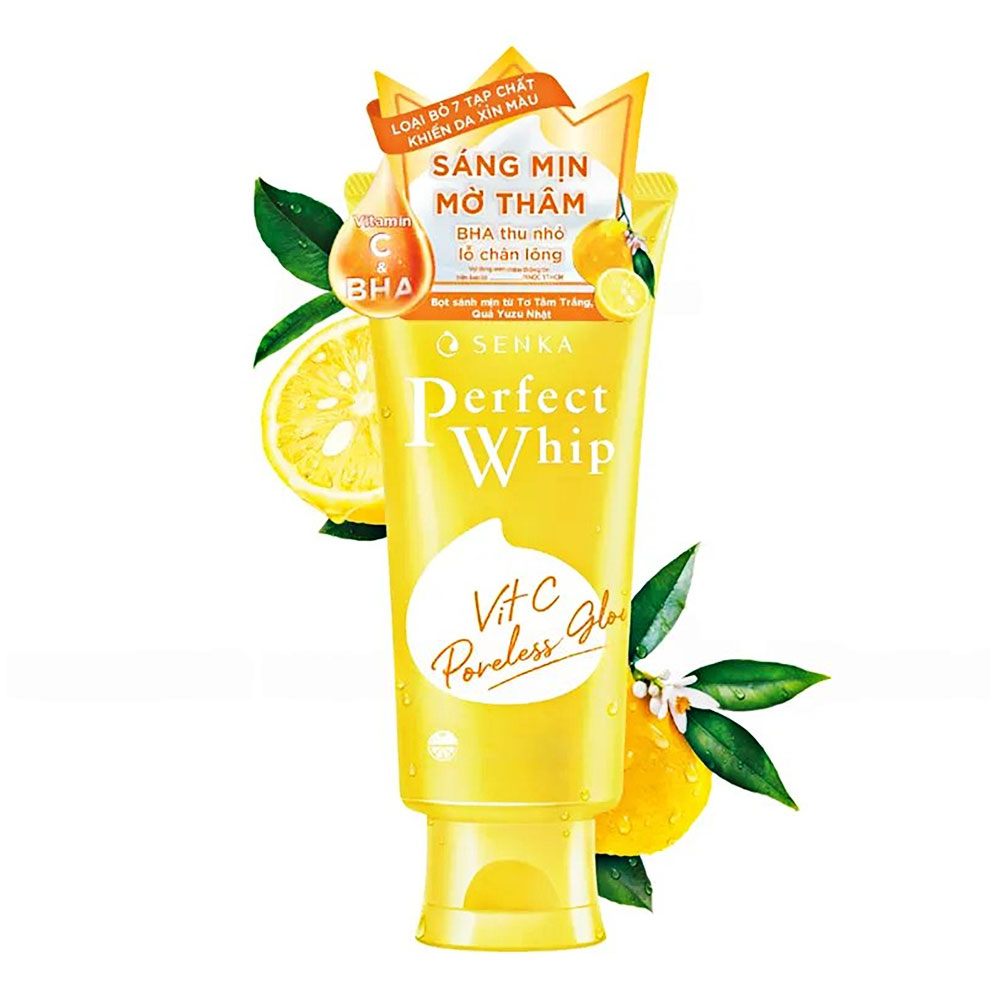 Sữa rửa mặt Senka Perfect Whip Vit C dưỡng sáng mờ thâm120g
