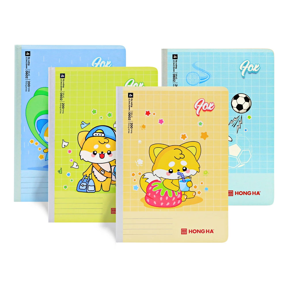 Vở ô ly Hồng Hà School Fox, May 200 trang  