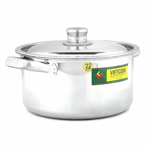 Nồi 3 đáy Vietcook nắp inox 22cm 