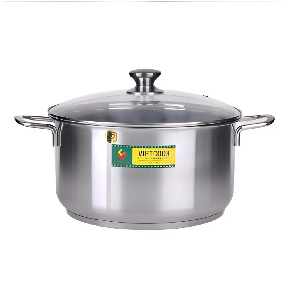 Nồi 3 đáy Vietcook nắp kính 26cm 