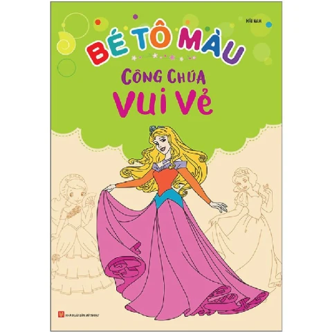 Bé tô màu công chúa vui vẻ
