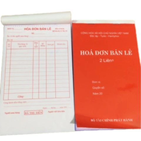 Hóa đơn bán lẻ  2  liên A5 dày  