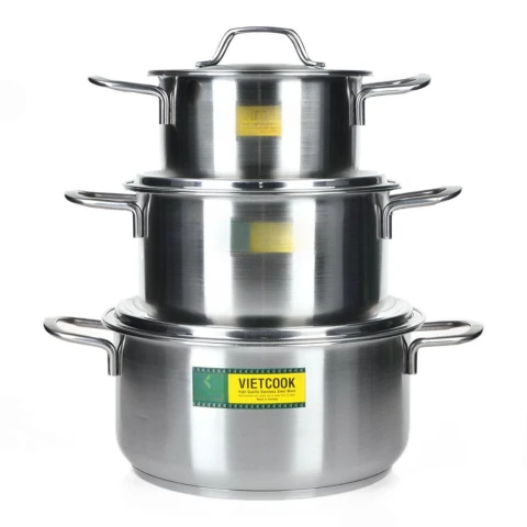 Bộ 3 nồi Vietcook nắp inox  16.20.24