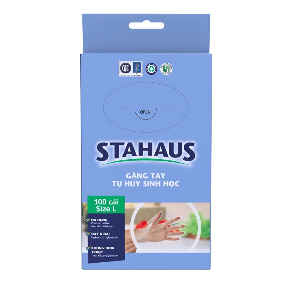 Găng tay  tự huỷ sinh học 100 cái size L