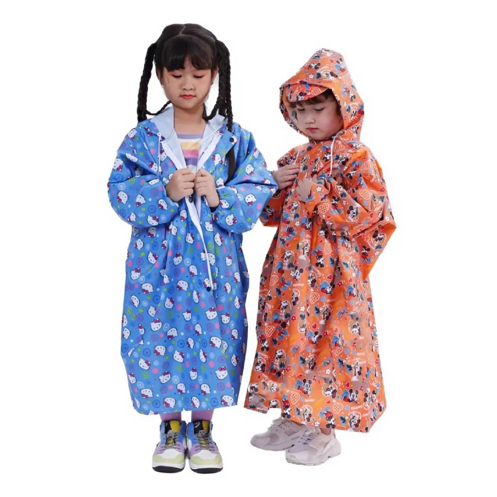Bộ áo mưa trẻ em tiểu học vải dù    