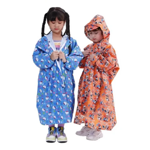 Bộ áo mưa trẻ em tiểu học vải dù    