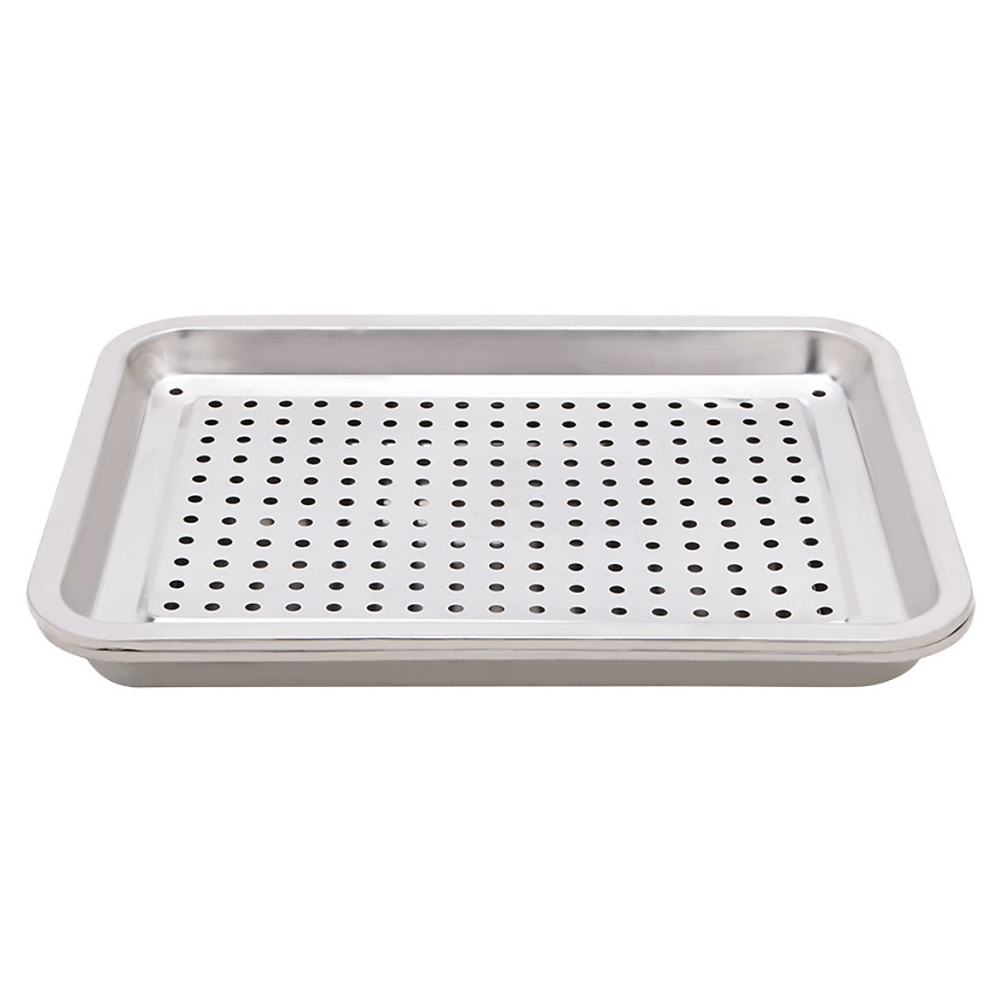 Khay 2 lớp  inox  36x27cm 