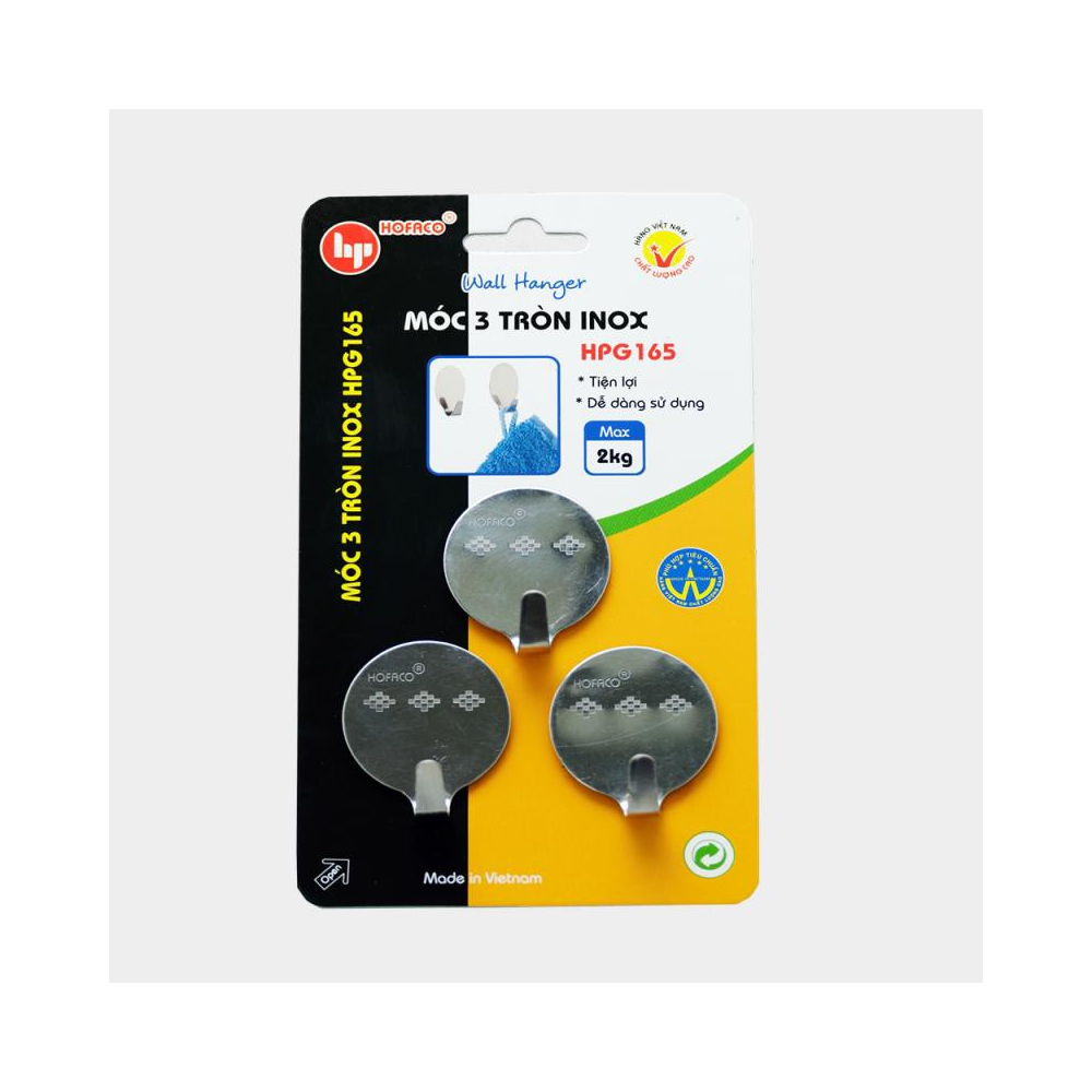 Móc dán tường 3 tròn inox Hofaco G165 Hofaco   G165