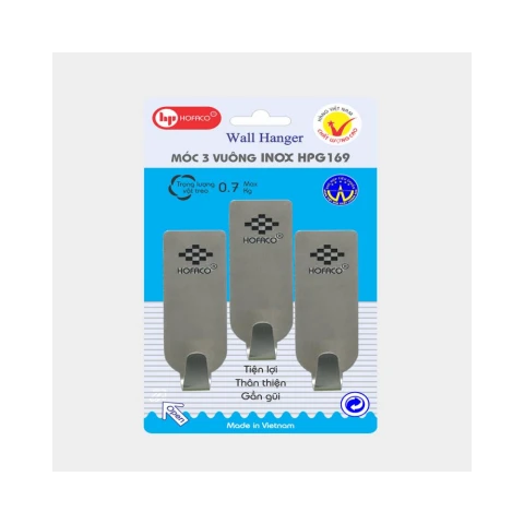 Móc dán tường 3 vuông inox Hofaco G169 Hofaco   G169
