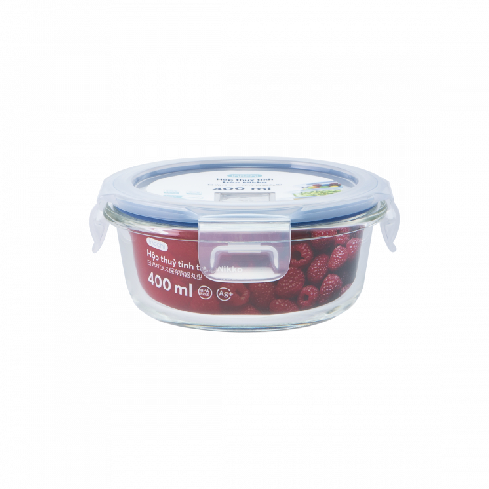 Hộp thủy tinh tròn  nikko  400ML 