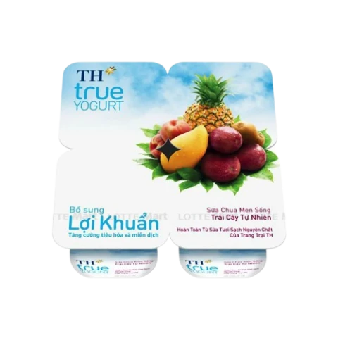 Sữa chua men sống TH True Yogurt trái cây vỉ 4*100gr