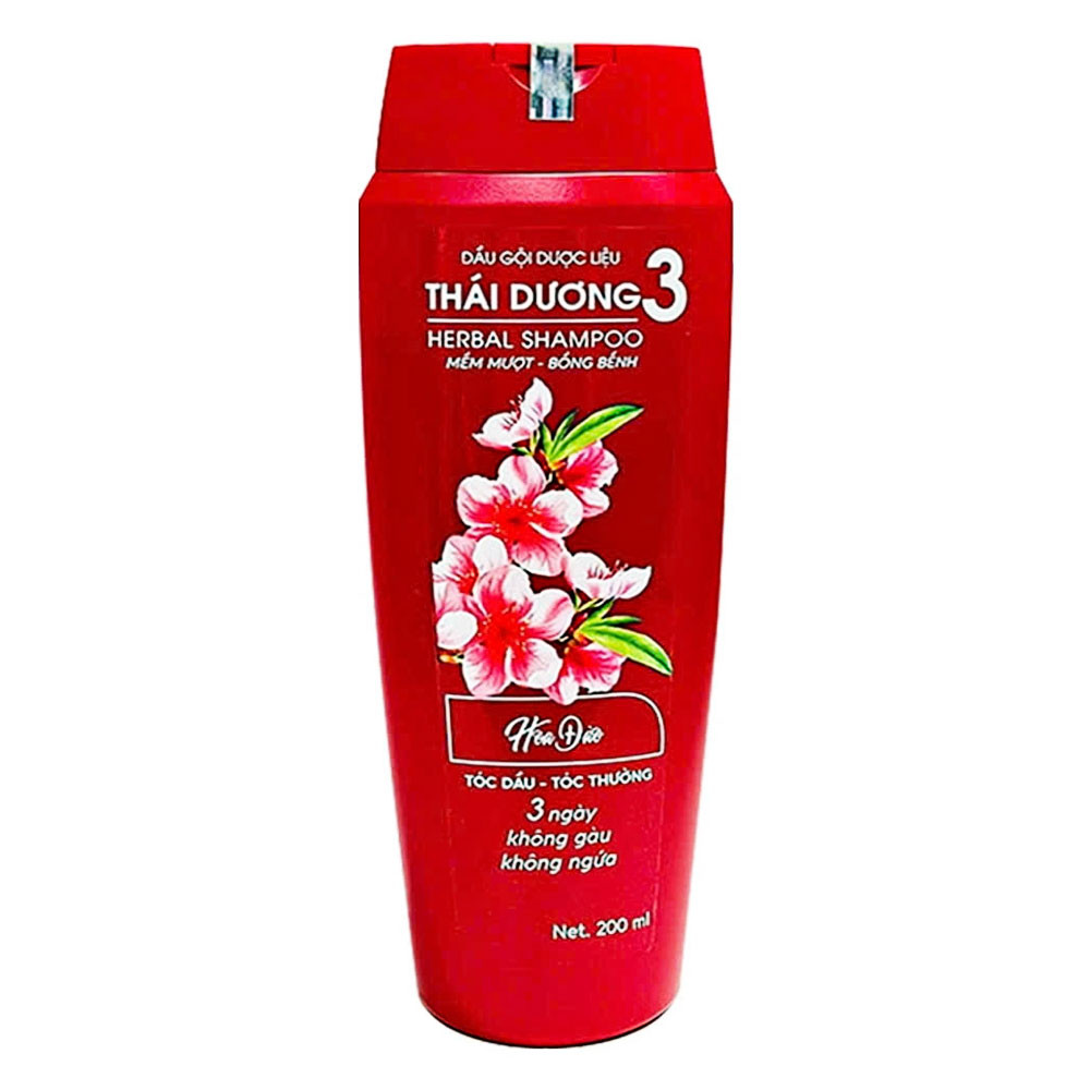 Dầu gội dược liệu Thái Dương 3  hoa đào  200ml
