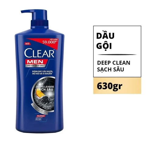 Dầu gội  Clear Men sạch sâu Deep Clean  630g