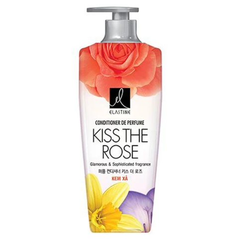 Dầu xả Elastine Kiss the Rose hương nước hoa 600ml