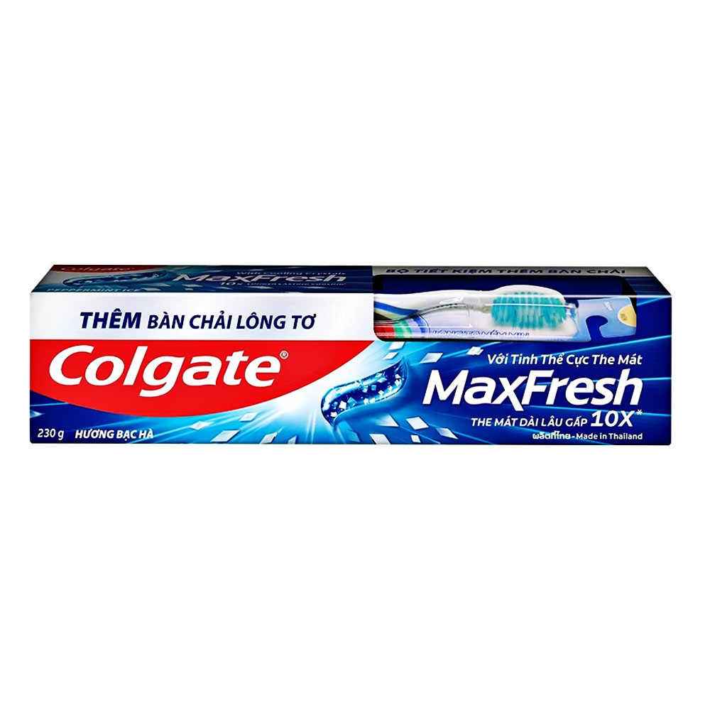 Bàn chải đánh răng Colgate Maxfresh bạc hà 230g +Bàn chải