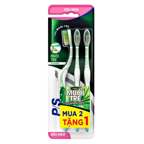 Bàn chải đánh răng PS  muối tre bộ 3