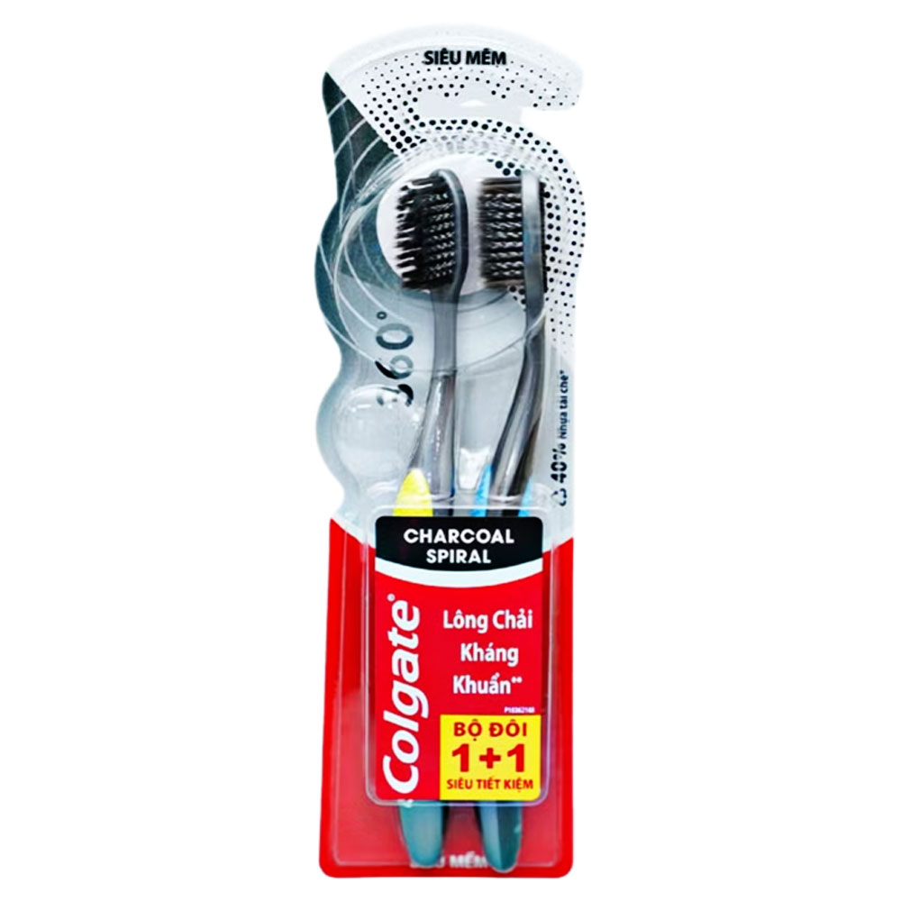 Bàn chải đánh răng Colgate 360 SPIRAL bộ 2