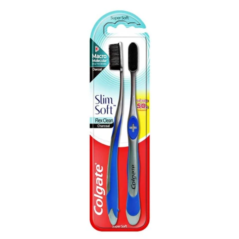Bàn chải đánh răng Colgate Flex than đen bộ 2