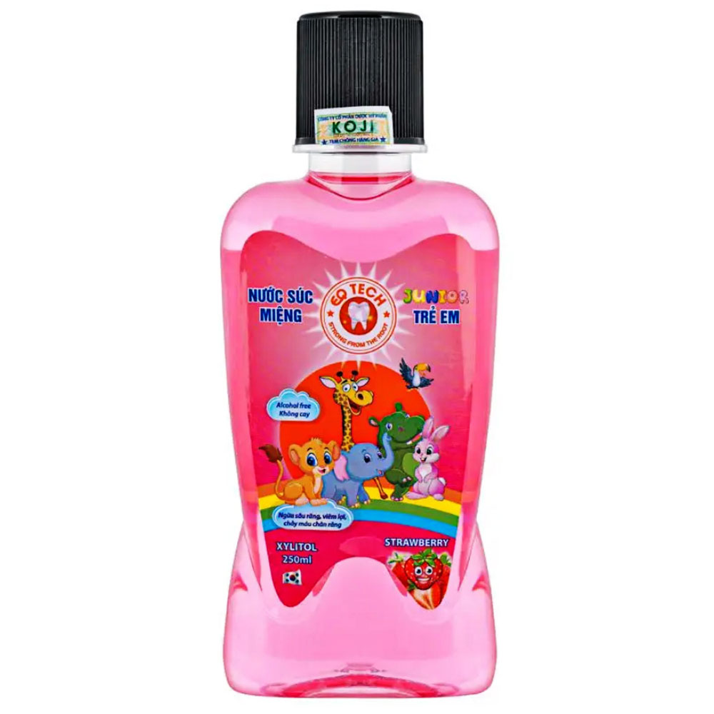Nước súc miệng   EQ Tech trẻ em Junior Strawberry  hương dâu 250ml
