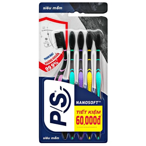 Bàn chải đánh răng PS than bạc bộ 5