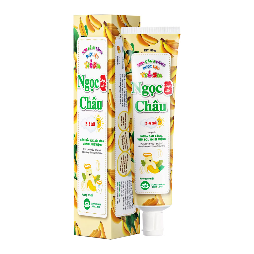 Kem đánh răng Ngọc Châu  trẻ em hương chuối  50g
