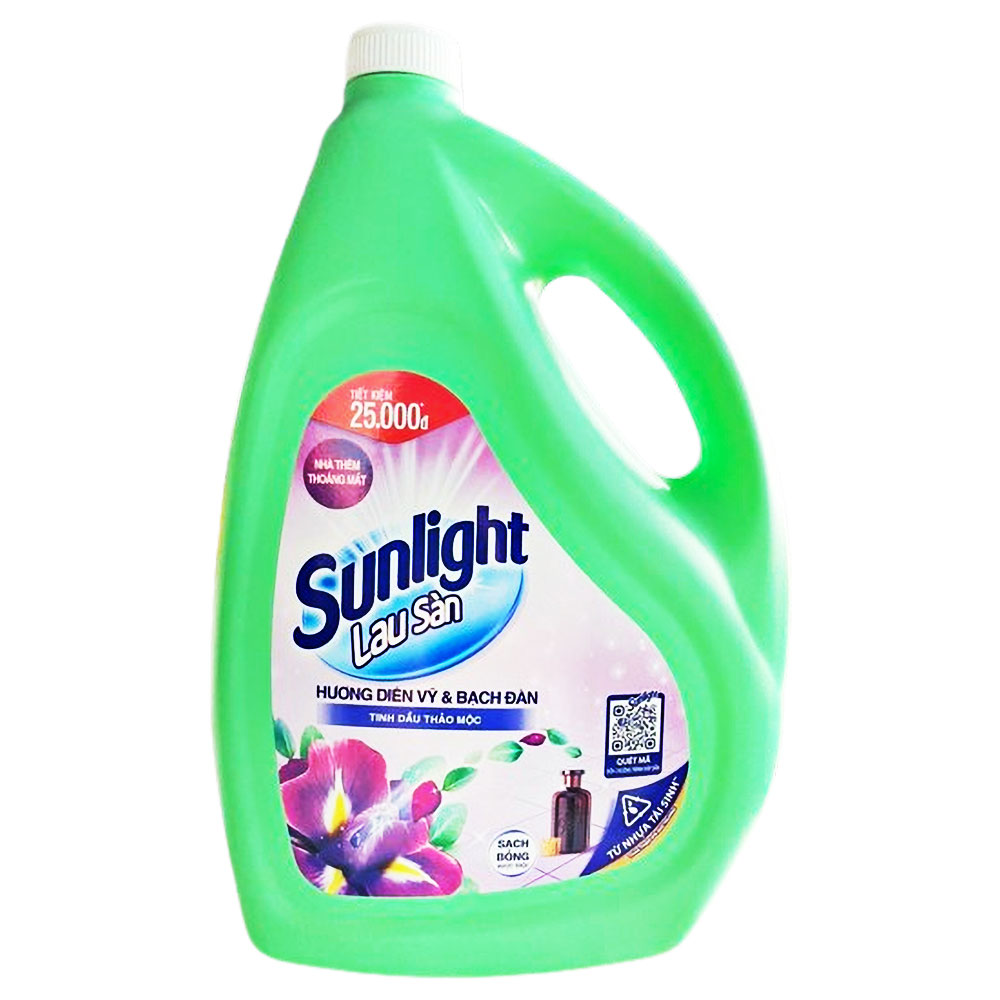 Nước lau sàn Sunligh tinh dầu  Diên vỹ, Bạch đàn  3.6kg