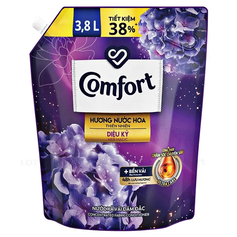 Nước xả vải Comfort hương nước hoa diệu kỳ  túi  3.7L
