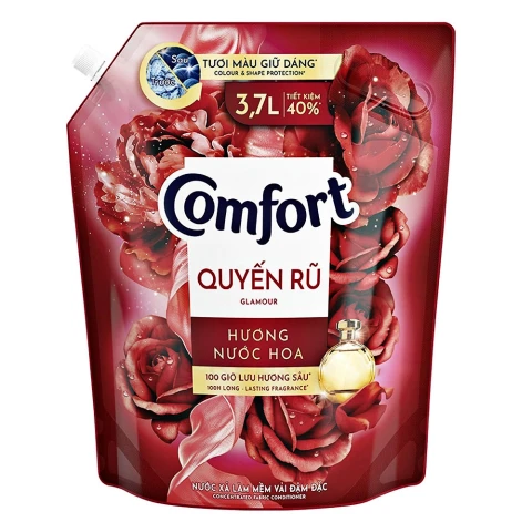 Nước xả vải Comfort hương nước hoa quyến rũ túi 3.7L