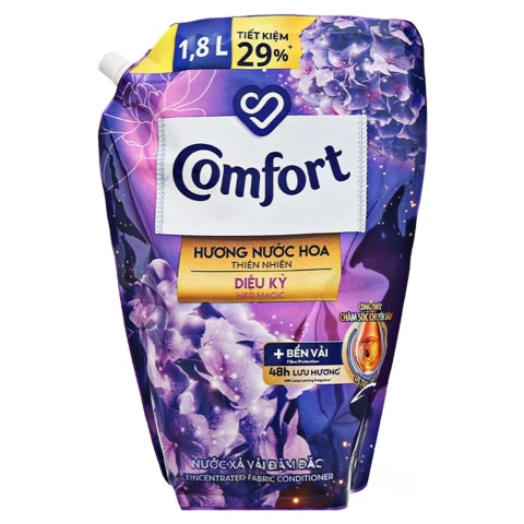 Nước xả vải Comfort hương nước hoa diệu kỳ  túi  1.8L