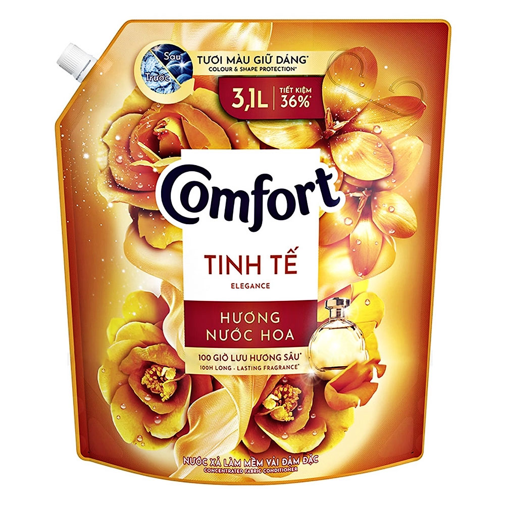 Nước xả vải Comfort hương nước hoa tinh tế túi 3.2L