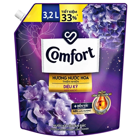 Nước xả vải Comfort hương nước hoa diệu kỳ  túi  3.2L
