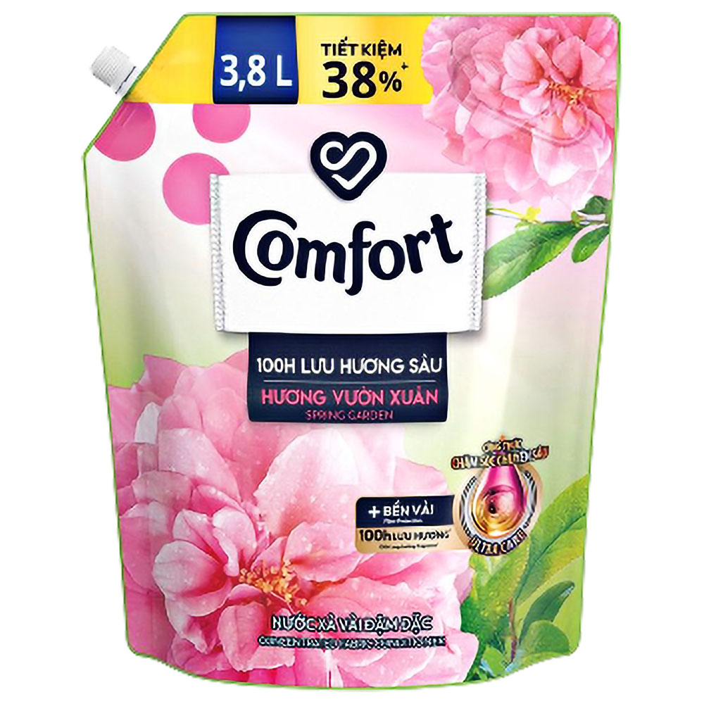 Nước xả vải Comfort 100h hương xườn xuân túi 3.7L