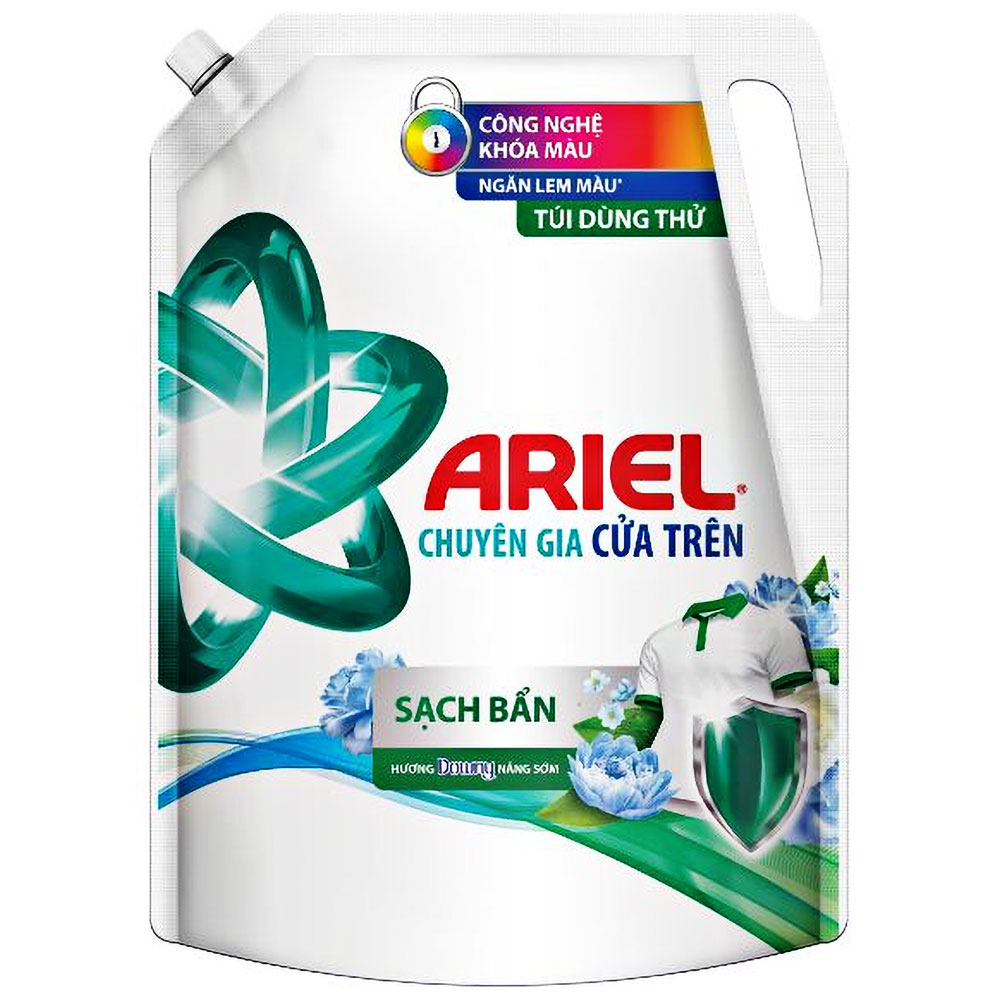 Nước giặt Ariel sạch bẩn nắng sớm cửa trên 2.9kg/5