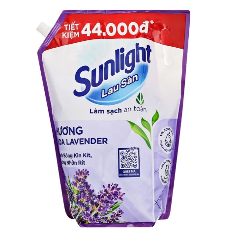 Nước lau sàn Sunligh tinh dầu thảo mộc hương Hoa Lavender túi 3.6L