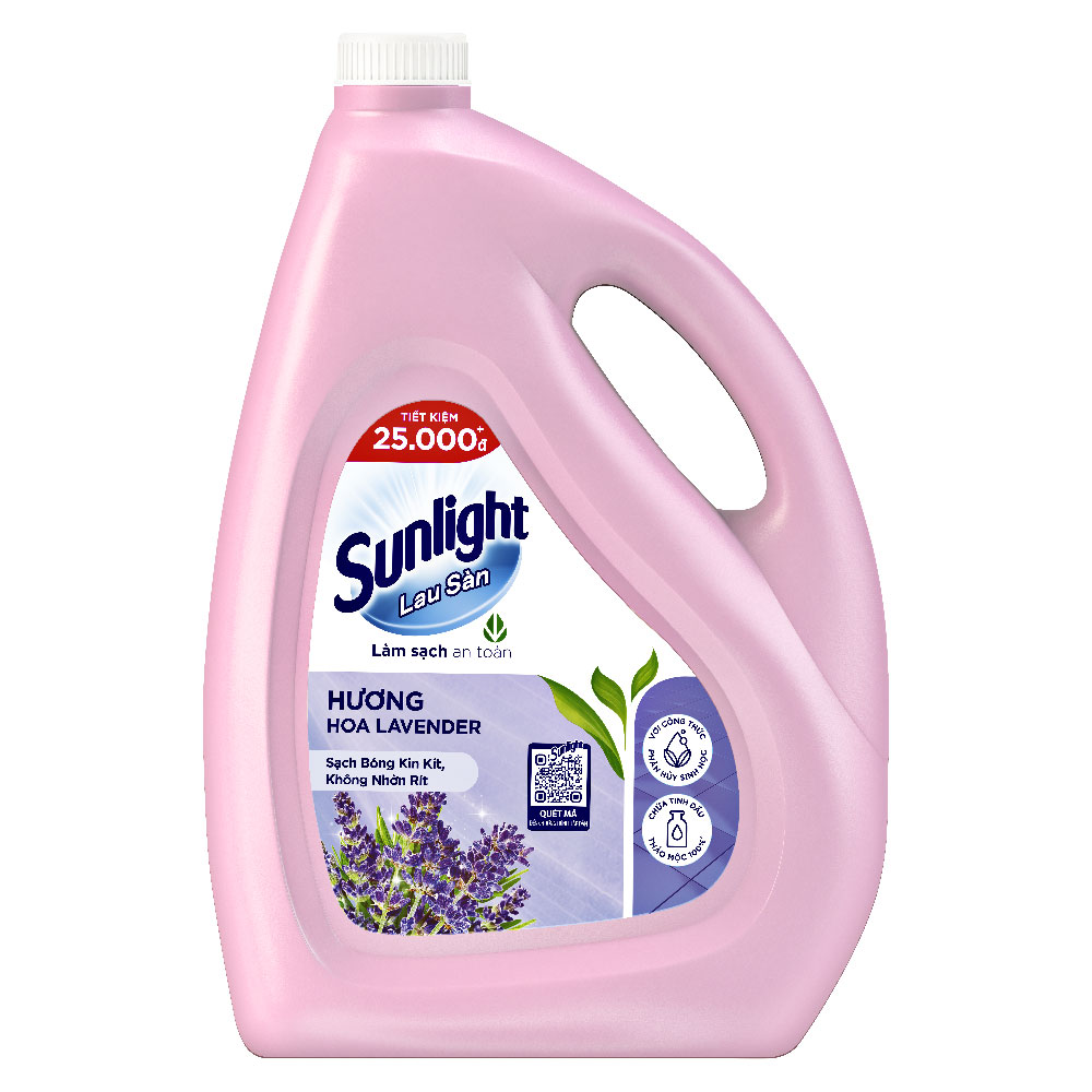 Nước lau sàn Sunligh Tinh dầu thảo mộc hương hoa Lavender 3.6kg