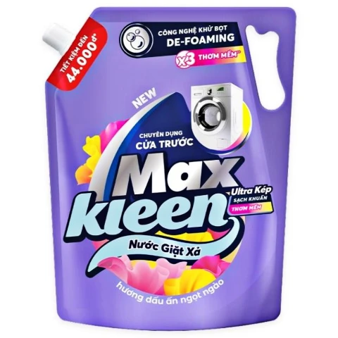 Nước giặt Maxkleen cửa trước dấu ấn ngọt ngào túi  3.6kg