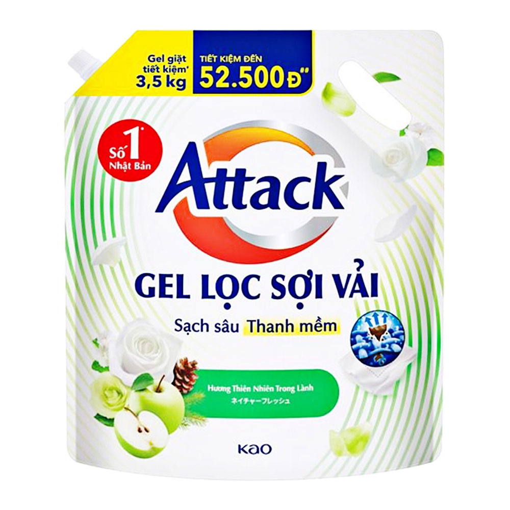 Nước giặt Attack  Thiên Nhiên Túi  3.5kg
