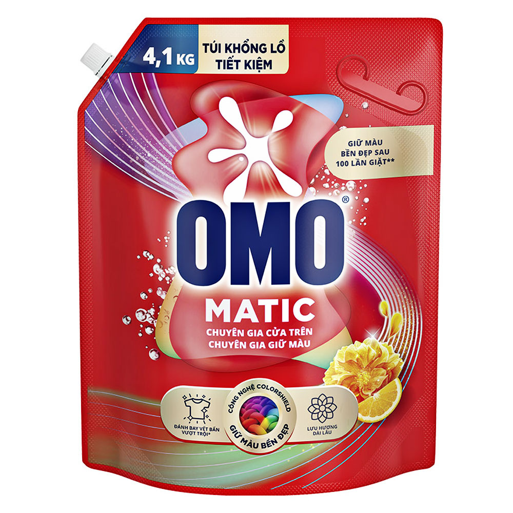 Nước giặt Omo cửa trên giữ màu túi 3.8kg/4