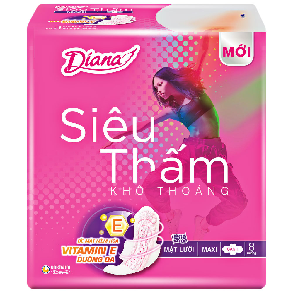Băng vệ sinhDiana Siêu thấm dày cánh 8 miếng