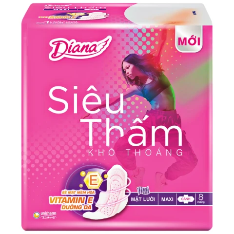 Băng vệ sinhDiana Siêu thấm dày cánh 8 miếng