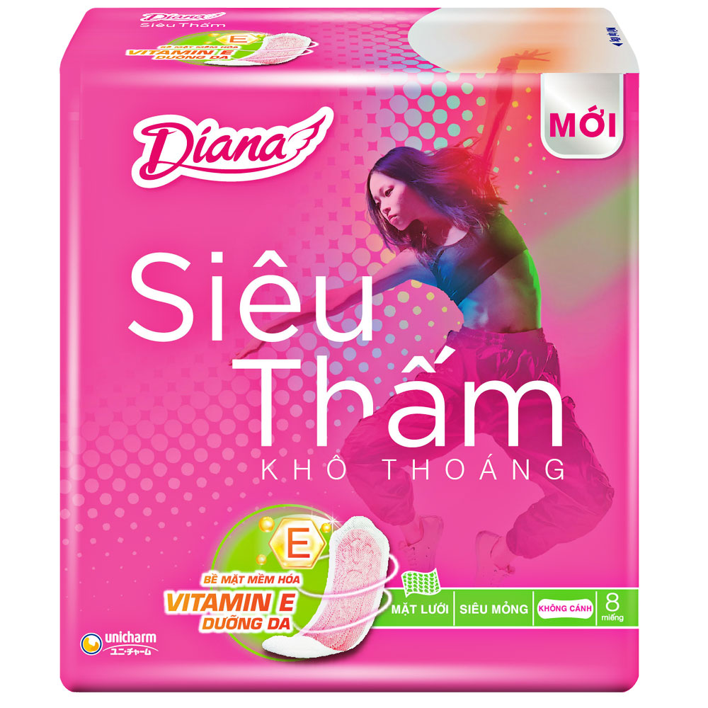 Băng vệ sinhDiana Siêu thấm dày không cánh  8 miếng