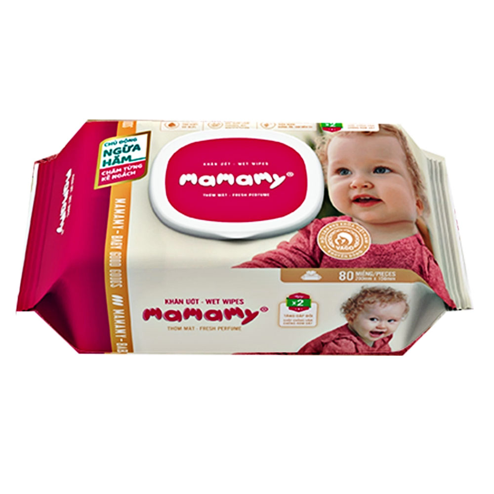 Khăn ướt  Mamamy có múi  80 tờ 