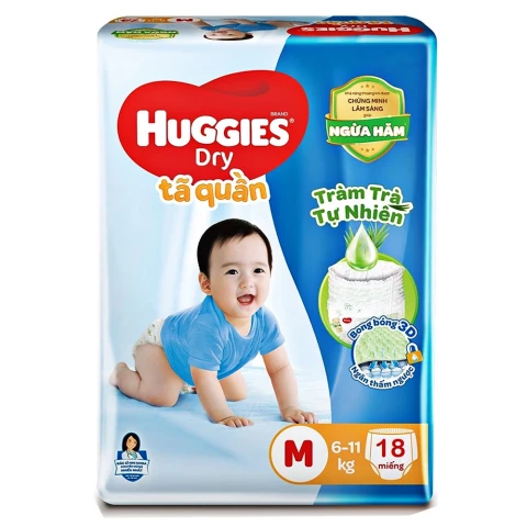 Tã bỉm quần Huggies Dry Pant M18